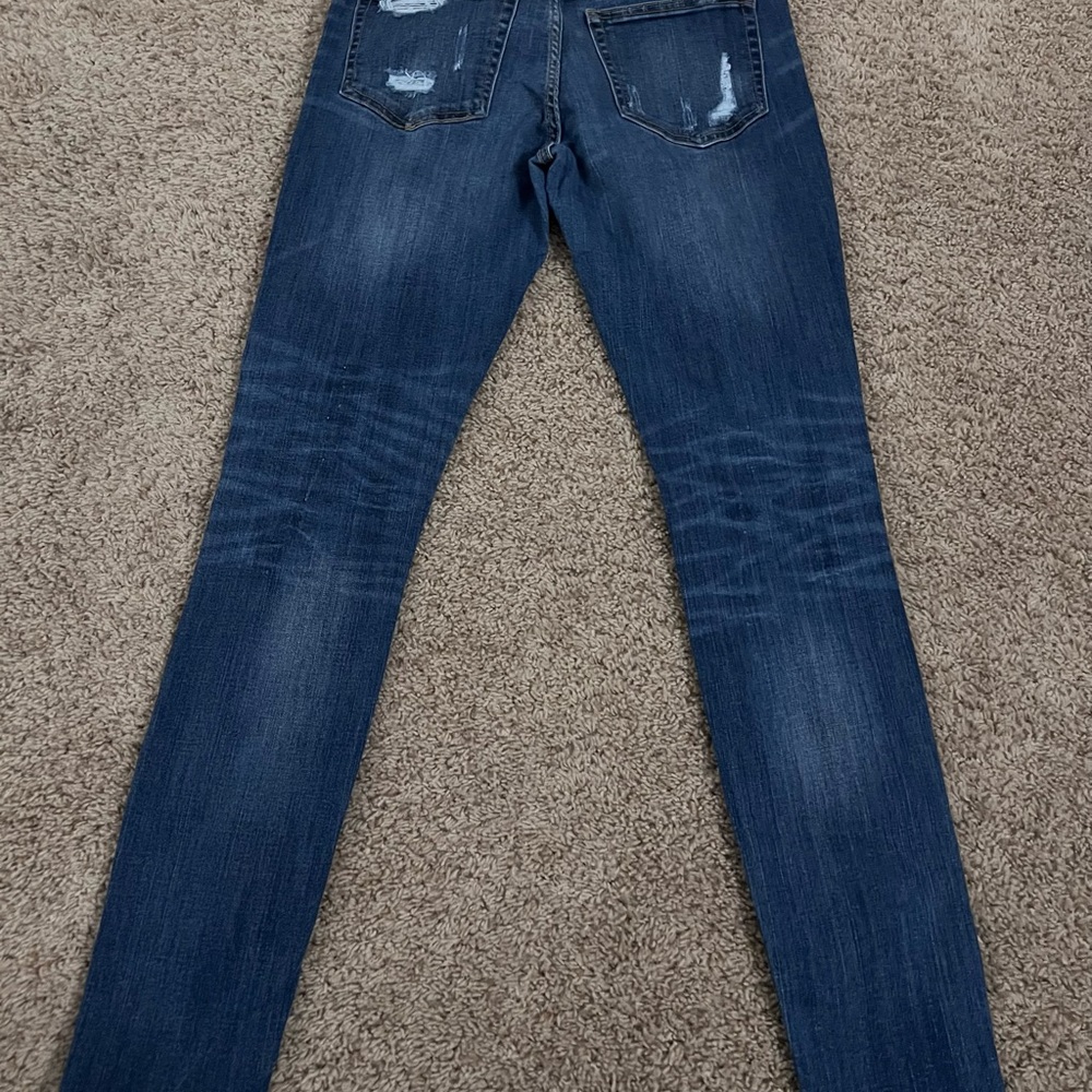 Daytrip Women's Dark Blue Distressed Skinny Jeans - Picture 11 of 12